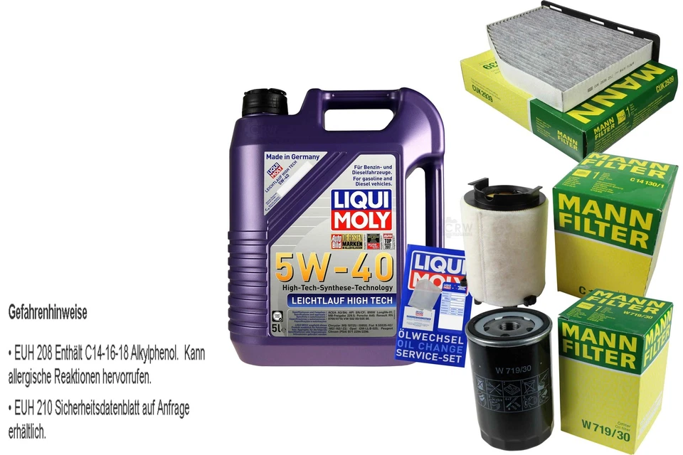 INSPEKTIONSKIT FILTER LIQUI MOLY ÖL 5L 5W-40 für VW Golf VI 5K1 1.6 1K1 2.0 - Bild 4 von 4