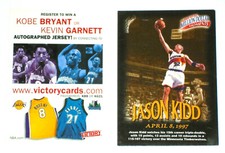 2000-01 Ud Victory Kobe Bryant Or Kevin Garnett Autographed Jersey Promo Card