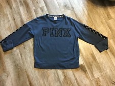 Victoria's Secret PINK Women's Blue Crewneck Pullover Sweatshirt Logo Size S