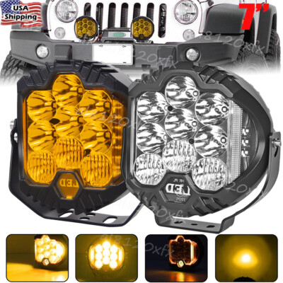 7inch 90W Car LED Work Pods Light For Spot Flood Combo Fog Lamp Offroad Driving
