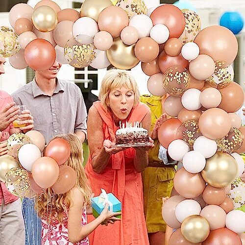 129 Pièces Blush Orange Balloons Arch Champagne Or Garland Kit Rose