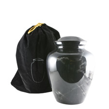 Premium Black With Sliver Marble Finish Urn for Adult Ashes