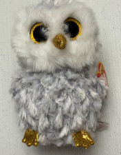 Ty Silk Beanie Boos Owlette Gray Owl 2018 Plush 6" Stuffed Animal Toy Bird Soft