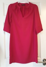 M&S COLLECTION CERISE PINK SHEATH SHIFT DRESS SIZE 8 R KNEE LENGTH
