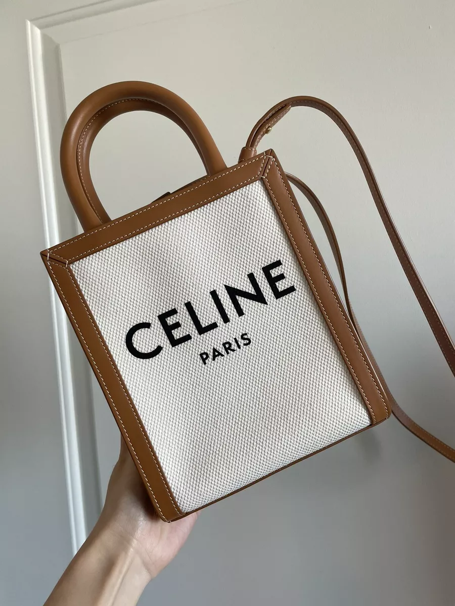 Authentic Celine Mini Cabas Tote - Natural/Tan