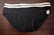 Victoria's Secret Vintage Hip Hugger Black With White Band Logo NWT Med