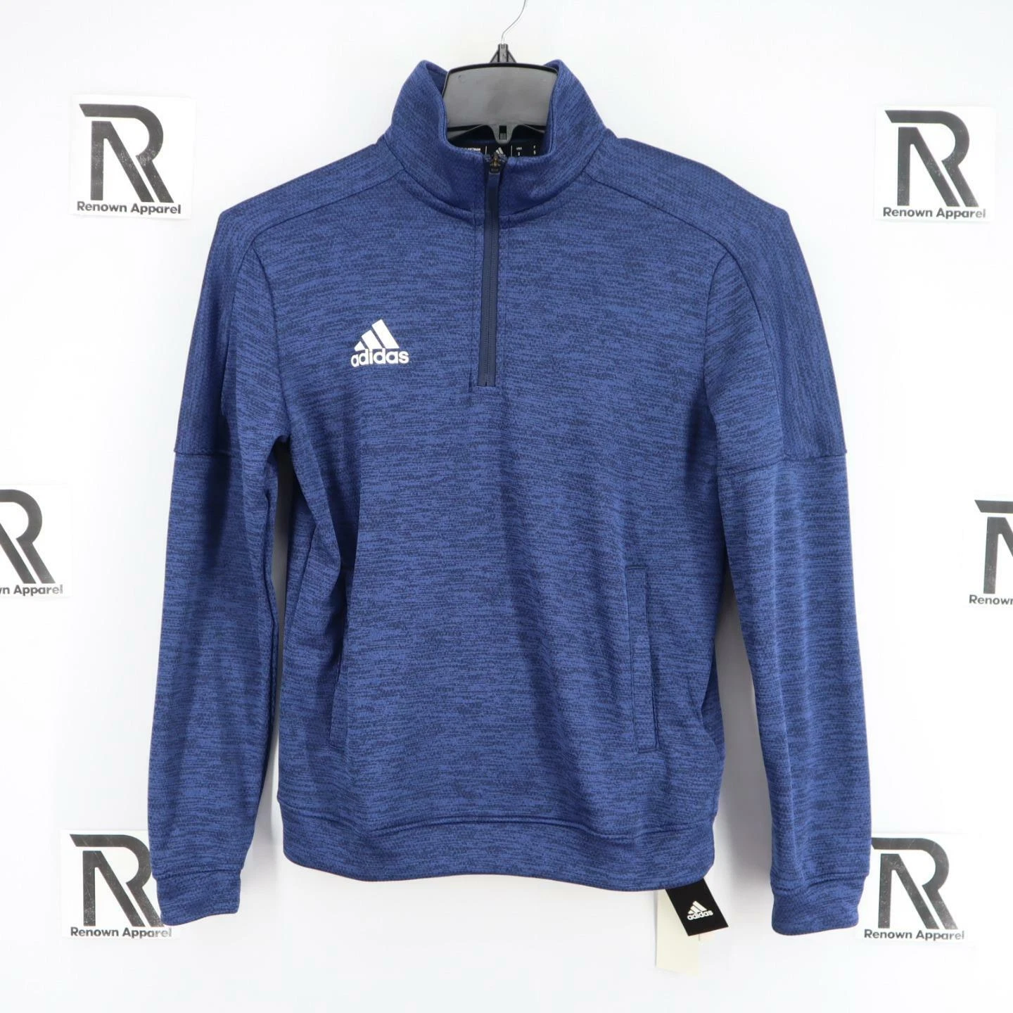 NWT Mens Adidas Climalite 1/4 Zip Blue Pullover Athletic Jacket Shirt Size Small