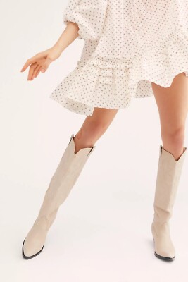 NEW FREE PEOPLE X JEFFREY CAMPBELL Sz 7.5 FINN TALL WESTERN BOOTS