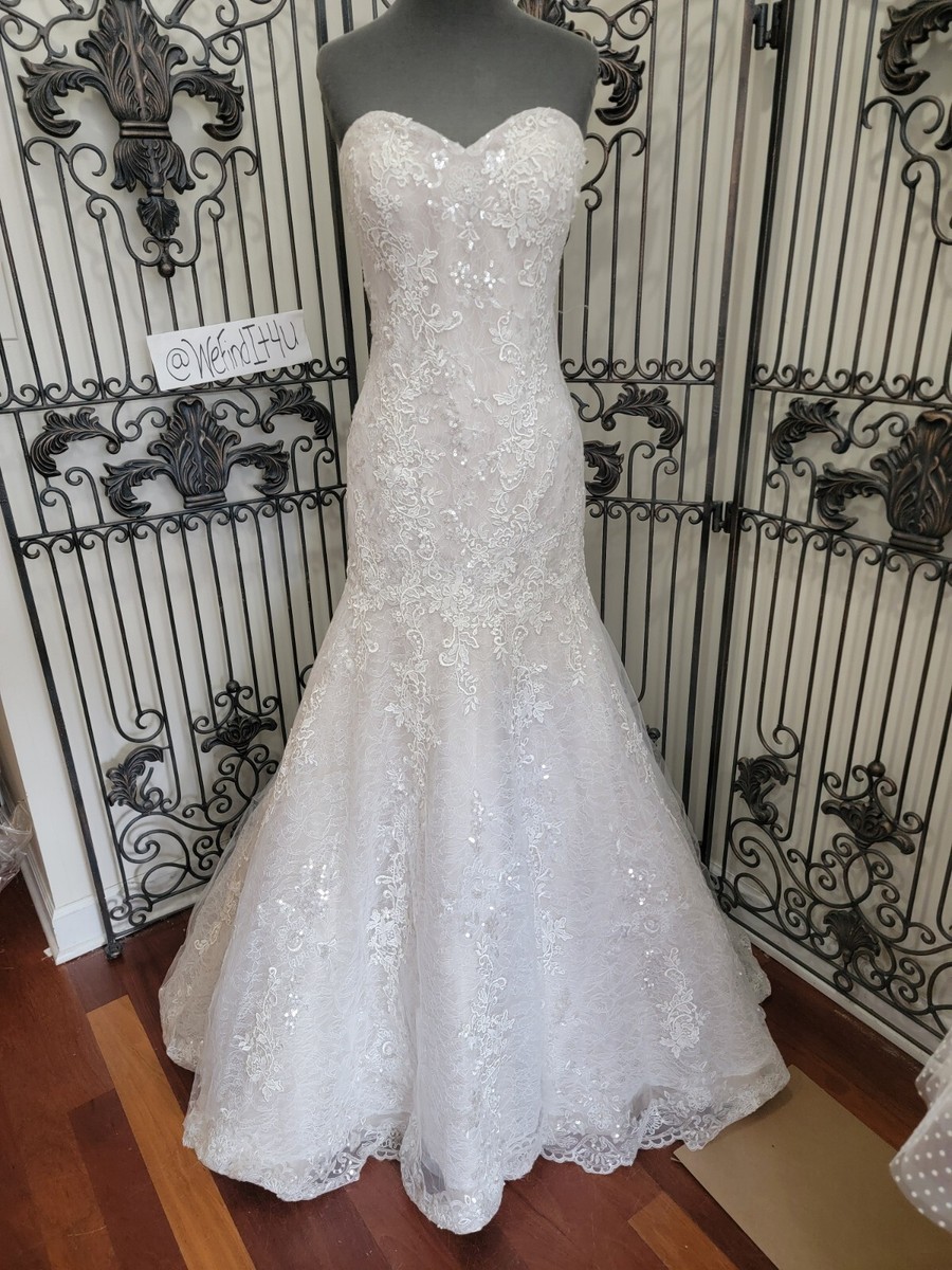 1100w JUSTIN ALEXANDER 8793 SZ 16 TAUPE IV $2247 WEDDING DRESS