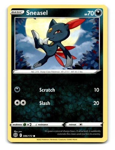 Sneasel Pokemon TCG Card 086/172 | eBay