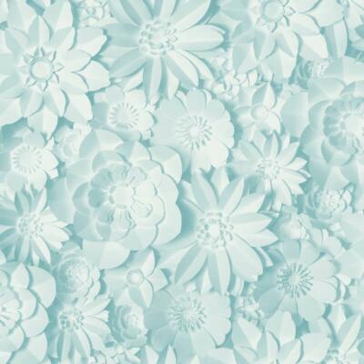Fine Decor Dimensions 3D Effekt Floral Tapete Blumen hellblau abwaschbar