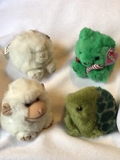 Lot of 4 Swibco Puffkins Plush Dolls Shelly Jingles Paws Trixy Lot 4