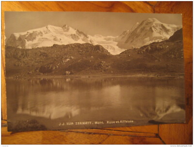 ZERMATT Riffelsee Lake Mont. Rose Matterhorn Cervin Mountain Mountains Post Card