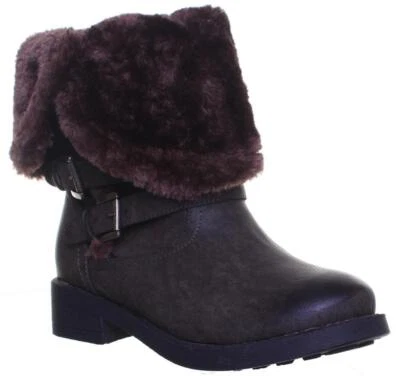 Bottes Femme Rona À Double Boucle Avec Doublure En Fourrure Noires UK 2-8 - Photo 1/4