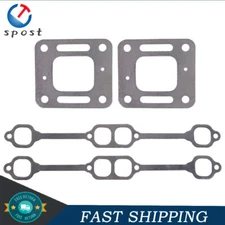Exhaust Gasket Manifold For Mercruiser 5.0 MPI 5.7 350 Mag Riser Block V8 Elbow