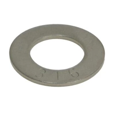 Pack of 200 Stainless G316 3/16" x 1" x 16g (M5 x 25mm x 1.6mm) Flat Washers - image 1 of 2