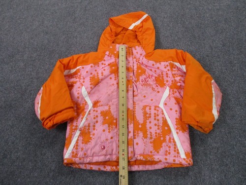 Spyder Jacket Girls 4 Pink Orange Hooded Full Zip Outdoors Hiking Coat Youth - Picture 3 of 18