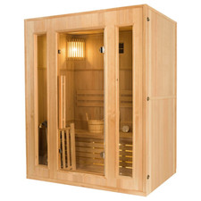 Sauna Saunakabine Finnische Traditionelle 3-Sitzer Komplettpaket Harvia 3,5 kW