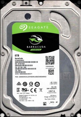 ST6000DM003 P/N: 2CY186-568 F/W: 0001 WU WF30 JUN 2017 Seagate 6TB