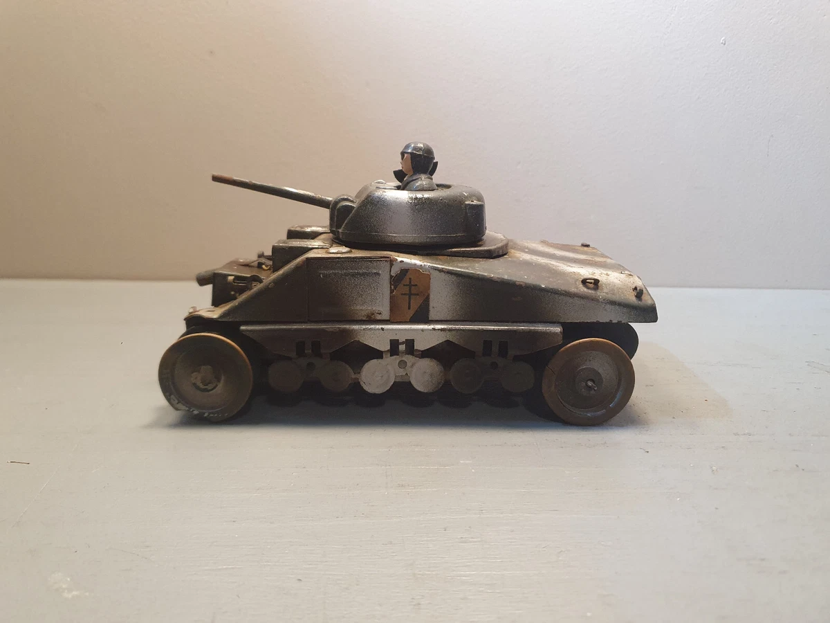 Moto Polichinelle Et Son Conducteur – Jouet Militaire Ancien En Tôle – Marque Tippco – SFA Mac