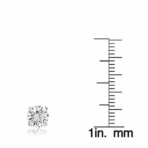 Sterling Silver Stud Earrings Cubic Zirconia Stud Earring Round Women Men 6mm - Bild 3 von 3