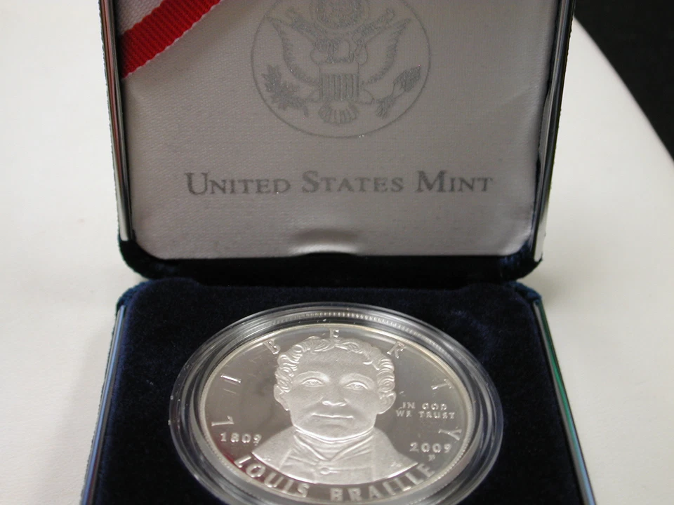 U.S Mint 2009 Louis Braille Bicentennial Silver Dollar - Image 3 of 4