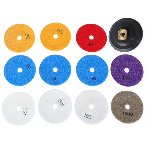 12PCS Diamond Polishing Pads Wet Dry 4 Inch Set Kit For Granite Concrete Marble - Picture 3 of 10