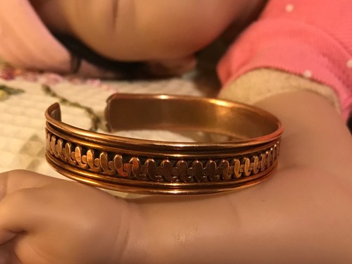 Solid Purest Refined Copper Cuff Bangle Bracelet One Size Fits All - Picture 10 of 10