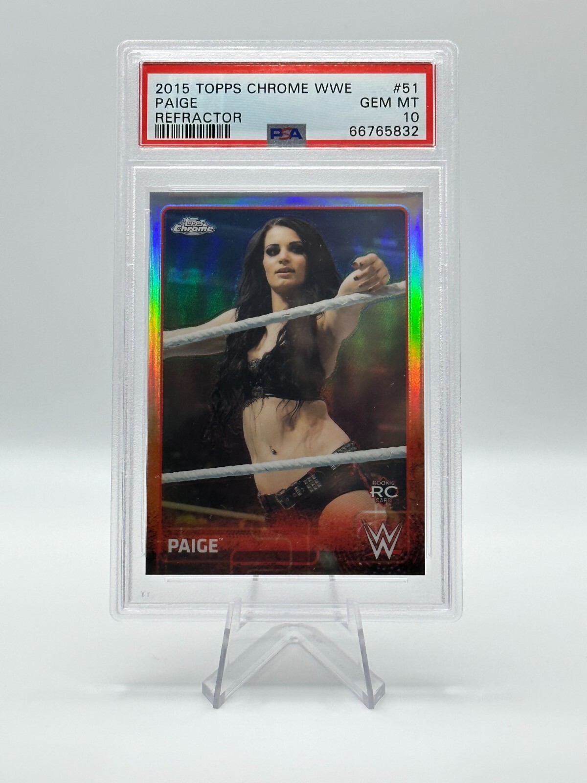 2015 Topps Chrome WWE Paige Refractor #51 PSA 10 GEM MINT POP 6!