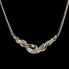 14k Yellow Gold Diamond Twist Necklace
