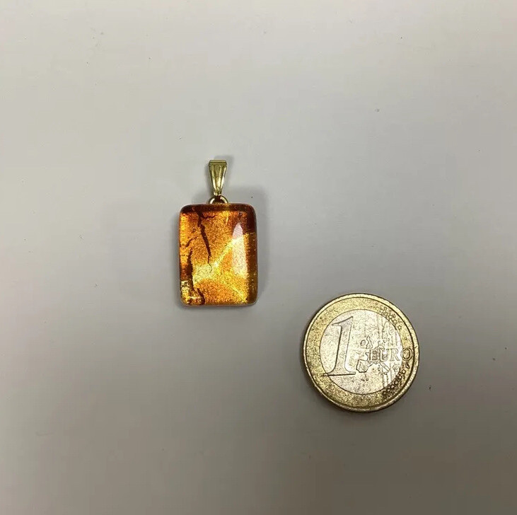 Murano Pretty Orange Rectangular Pendant - image 1