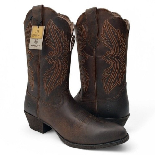 Bota occidental Ariat para mujer talla 12 marrón envejecido Heritage punta R ajuste elástico - Imagen 4 de 16