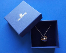 Hello kitty Swarovski Face crystal pendant Necklace Gold Ribbon with Box
