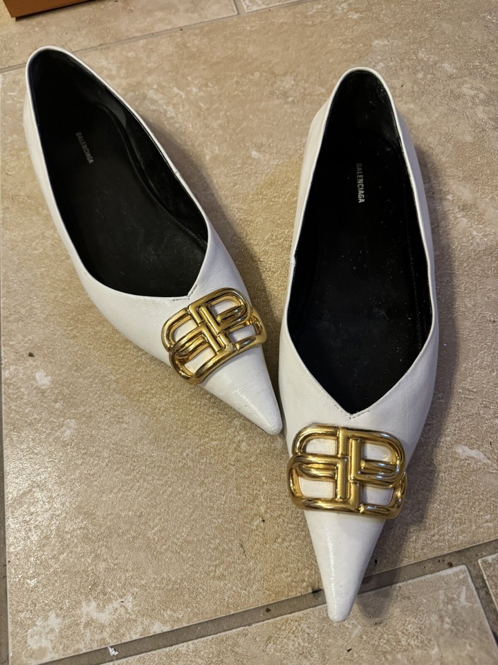 Ballerines Flats Ruthie Davis En Cuir Verni Blanc - Taille US 8 EU 38, Portées Deux Fois, Occasion