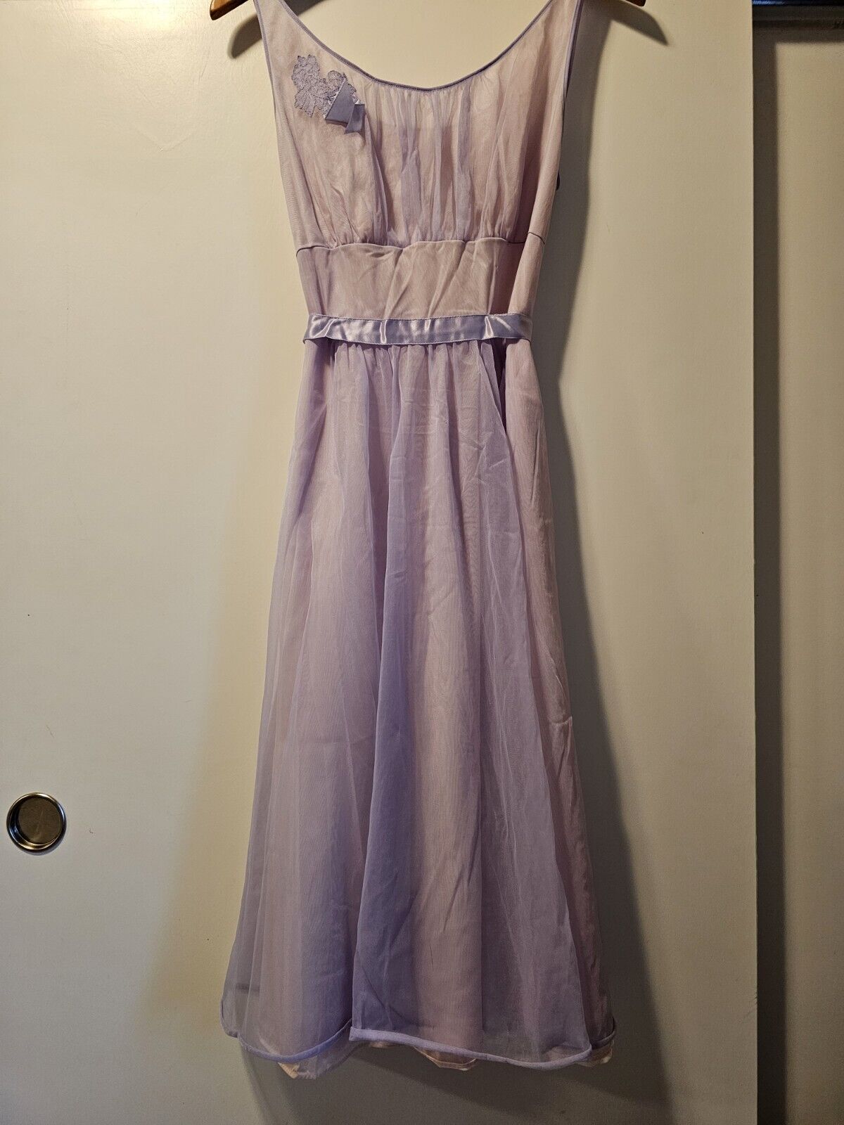 Vintage Vanity Fair Nightgown Lavender And Pink C… - image 2
