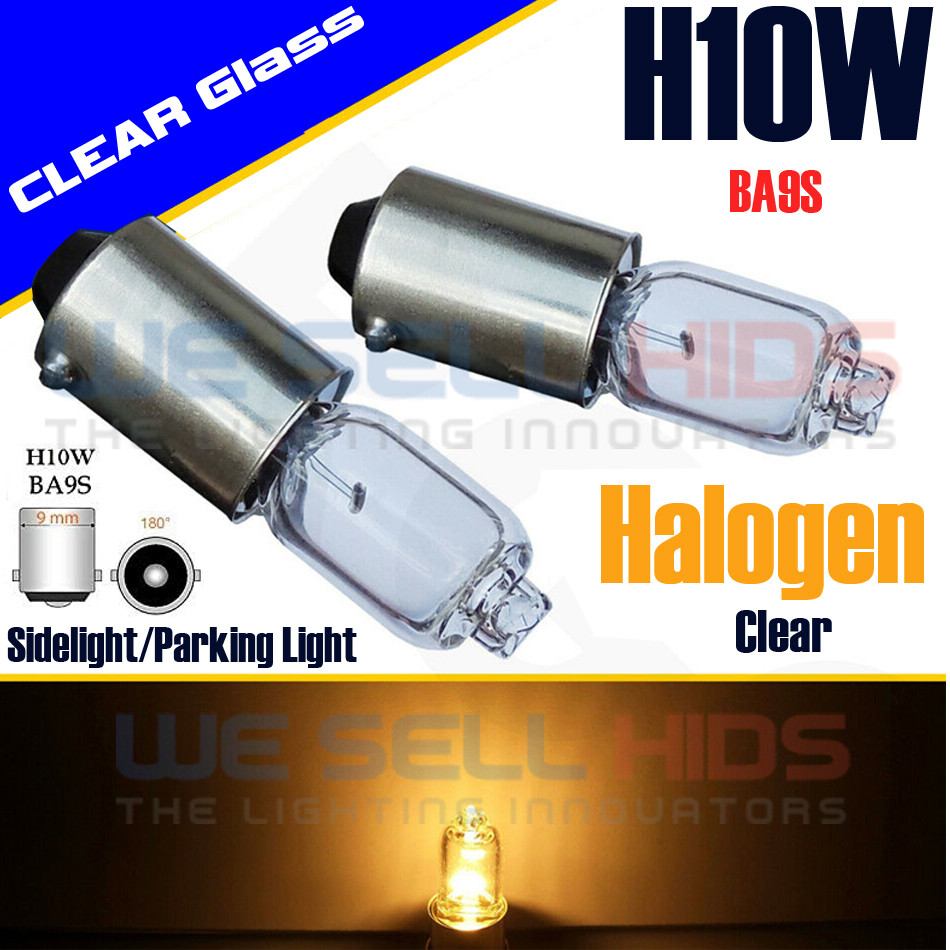 2x H10W 10W BA9S BMW Angel Eyes Parking Light Halo Rings Clear Halogen