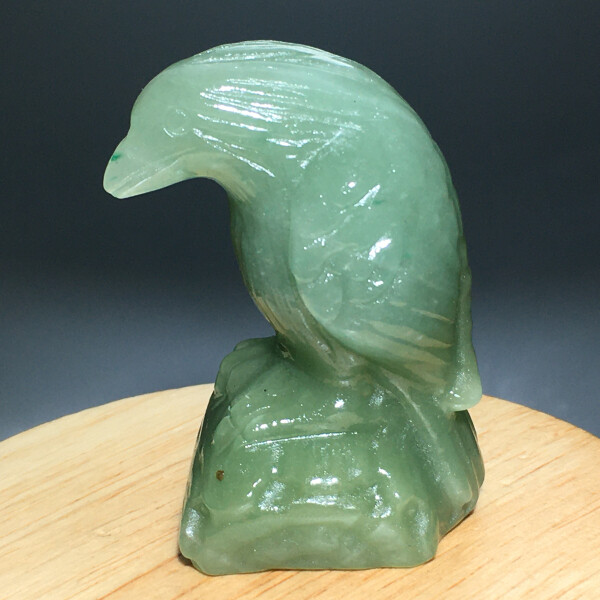 95g Natural Crystal.Aventurine.Hand-carved.Exquisite crow.Animal statues 767