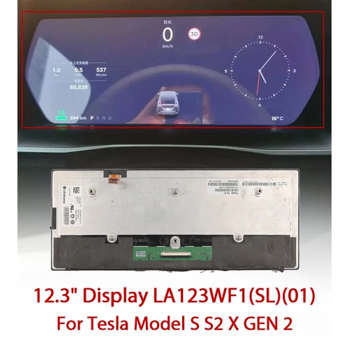 Für Tesla Model S S2 X GEN 2 LCD Display Digital Kombiinstrument Ersatz - Bild 2 von 6