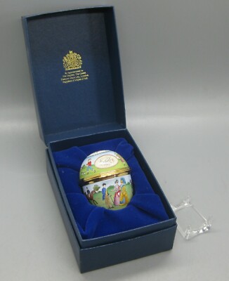 Halcyon Days リングケース Vintage Halcyon Days 1997 Enamel Easter Egg Trinket Box | eBay