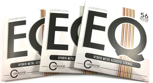 Cleartone Guitar Strings 3 Sets EQ Acoustic Hybrid Metal Blend Medium 13-56