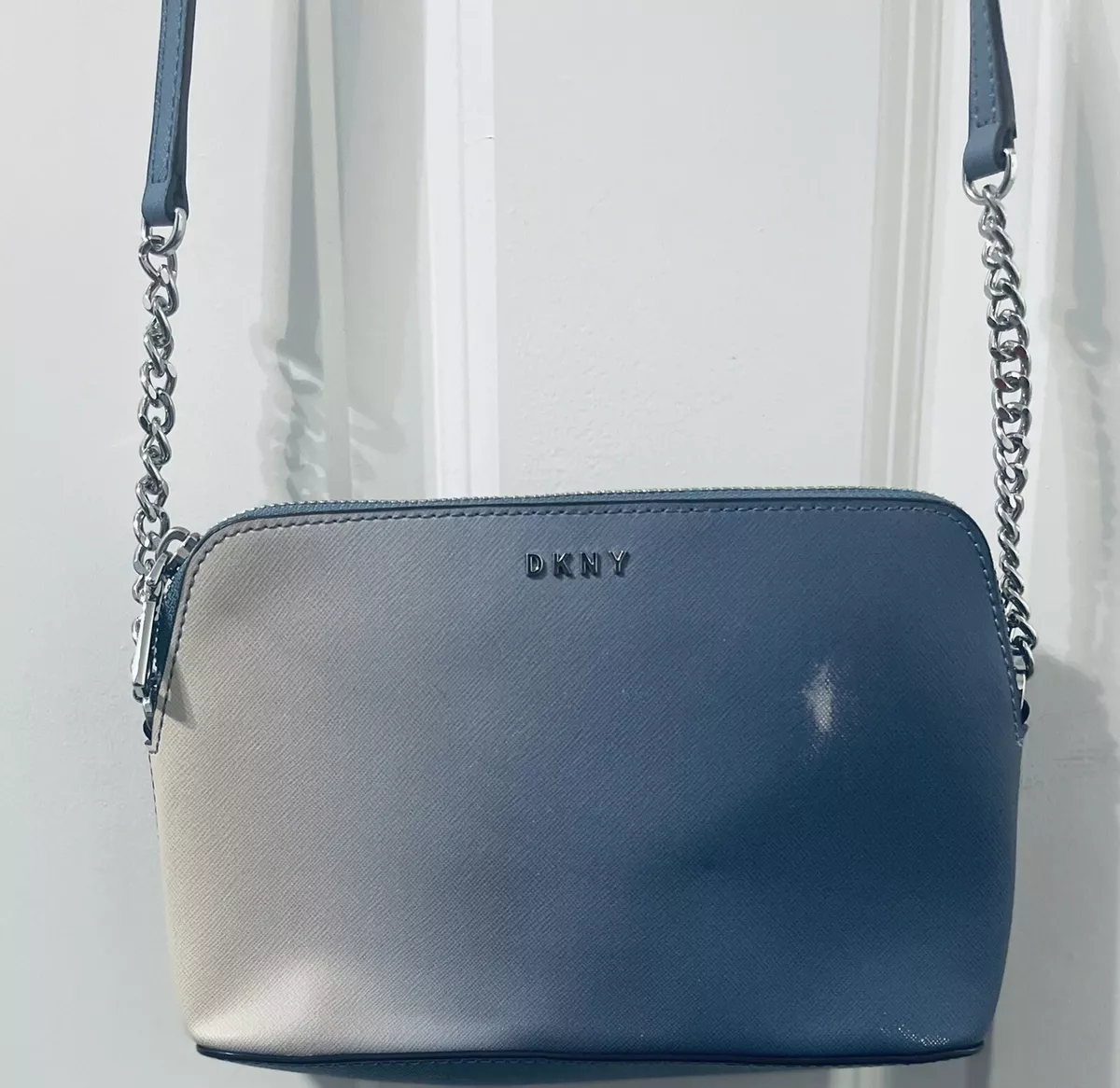 DKNY Women s Bryant Dome Cross Body Bag Sutton Blue White. Discount Item New