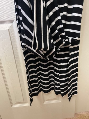 Maxi vestido para mujer Mossimo talla pequeña negro blanco a rayas cuello en V suéter - Imagen 7 de 16