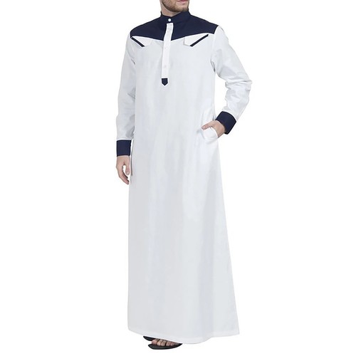 Premium Quality Men's Muslim Long Sleeve Saudi Arab Kaftan Jubba Tunic Robe - Picture 2 of 32