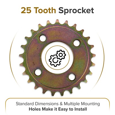 420 Chain 25 Tooth Rear Sprocket for Coleman KT196 & CK196 6.5 Hp