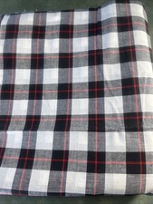 Black White Red Plaid Cotton Fabric 190x44 Check Tartan Sewing Craft Decor