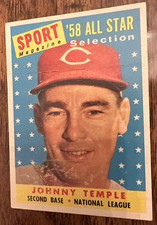 1958 Topps Johnny Temple #478   '58 All Star   Cincinnati  Redlegs VG  💥⚾💥