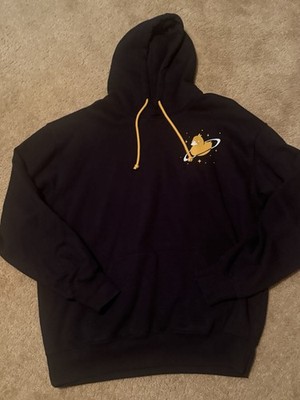 Five Hills Men s Black Drawstring Quackity Planet Duck Pullover Hoodie X-Large