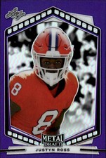 2022 Leaf Draft Justyn Ross #P-JR1 Metal Portrait Prismatic Purple Clemson 32C