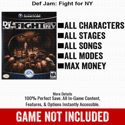 Def Jam Fight for NY 100% Nintendo GameCube Memory Card Save All Items