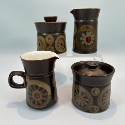Vintage Denby Arabesque 2 Krüge 2 Einkochtöpfe Retro 60er 70er Esszimmer